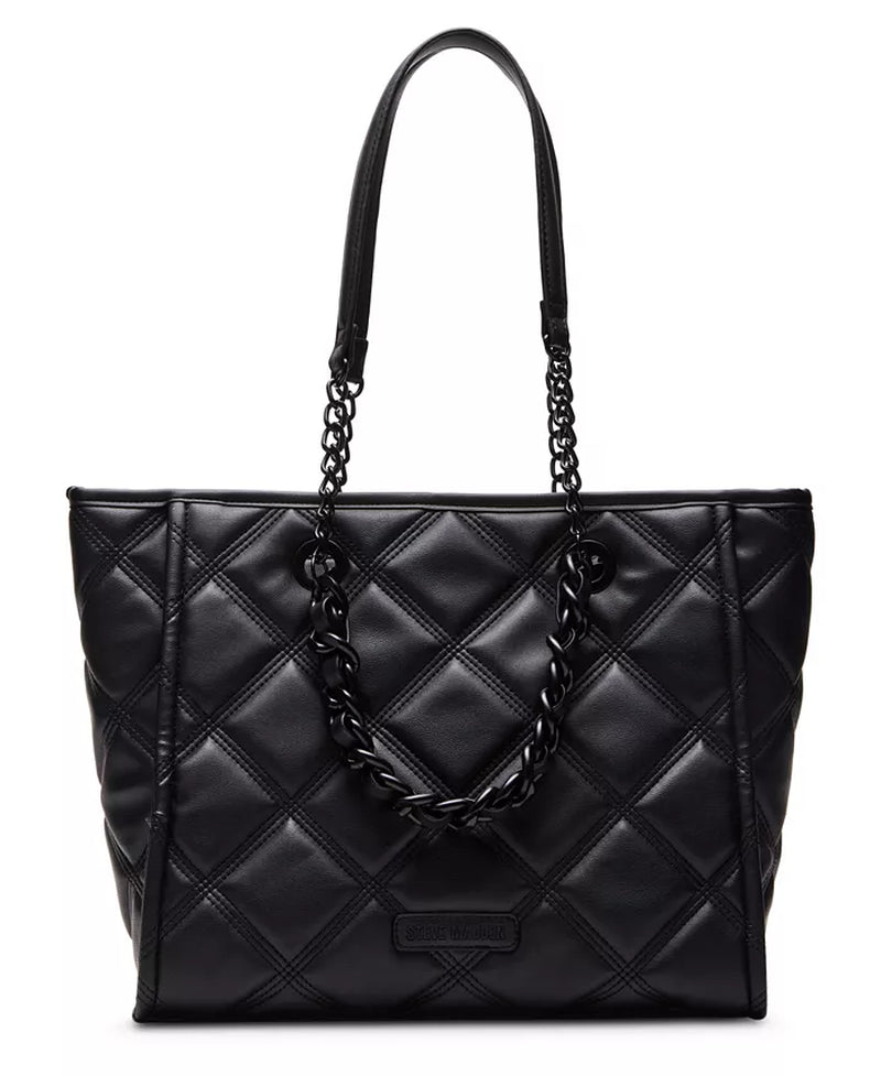 Katt Faux Leather Quilted Tote with Pouch