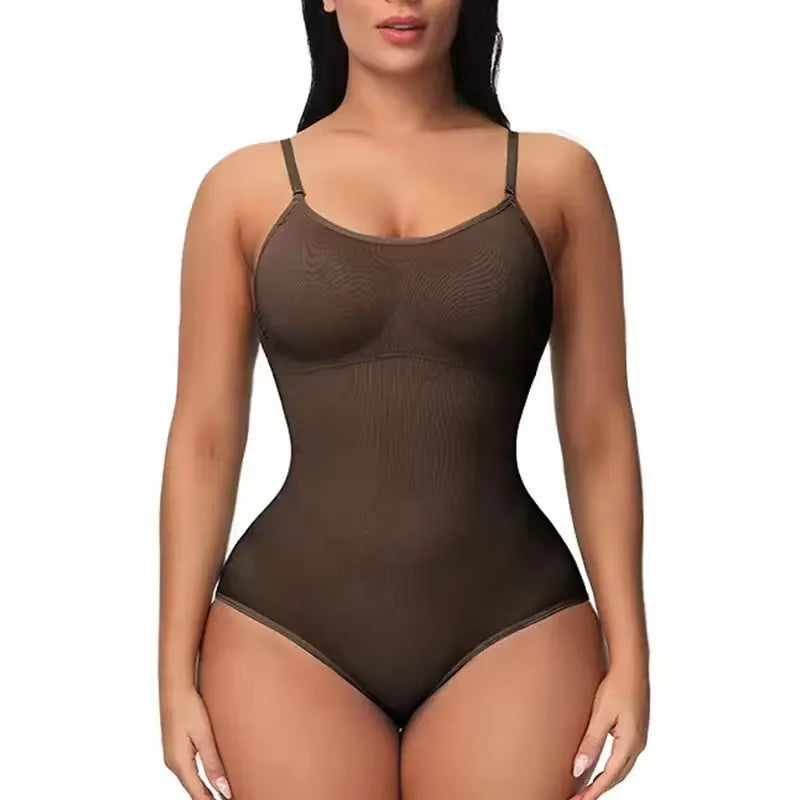 1 Piece Solid Seamless Shaping Shapewear Bodysuit, Tummy Control Butt Lifting Slimmer Body Shaper, Women'S Underwear & Shapewear